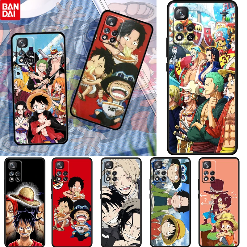 

Cute Anime ONE PIECE Boy For Xiaomi Redmi Note 11 10 11T 10S 9 9S 8 7 5G 4G TPU Soft Silicone Black Phone Case Fundas Coque Capa