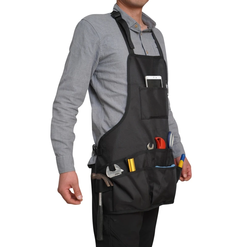 Heavy Duty Waxed Canvas Carpenters Work Apron w/Pockets Adjustable Tool Gift for Woodworker |