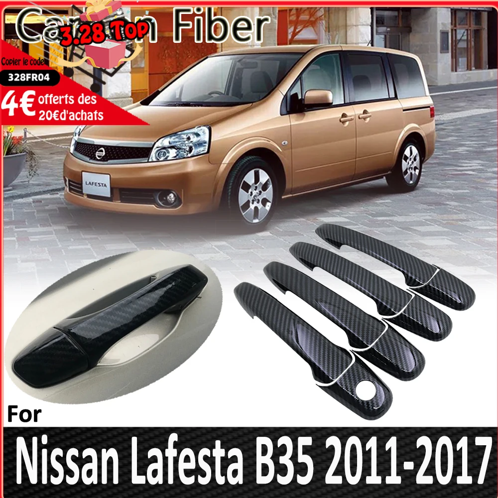 

Black Carbon Fiber for Nissan Lafesta B35 Highway Star 2011 2012 2013 2014 2015 2016 2017 Aoto Door Handle Cover Car Accessories