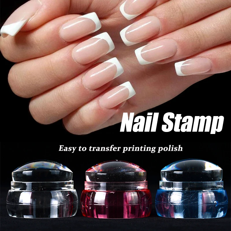 

3 Pcs Silicone Nail Stamps for Nail Stamping with Cover Template Stamping Nail Scraper Set Polishing Printing Transfer Nail Kit