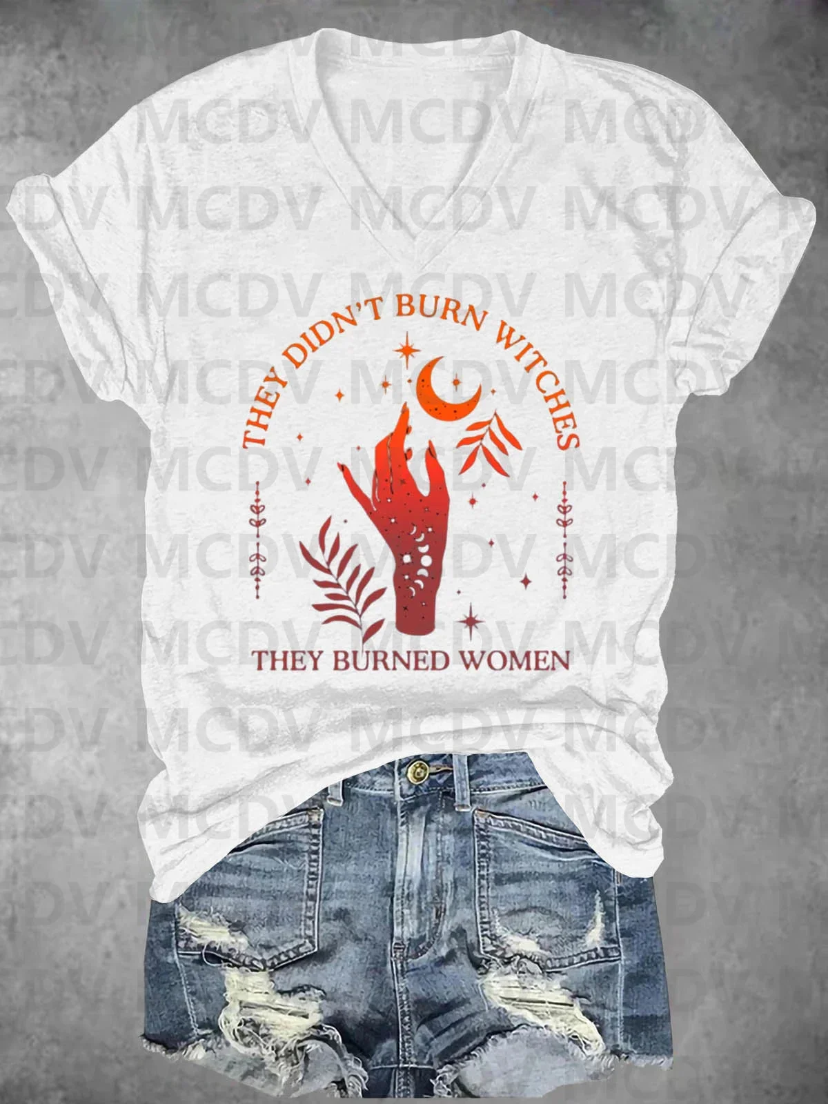 Повседневная Женская футболка с принтом &quotони не сжигали ведьмы&quot &quotОни
