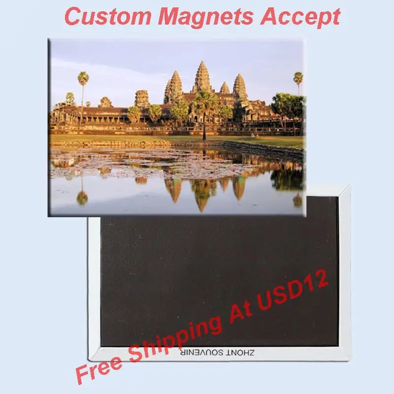 

Прямоугольные жесткие магниты, Vrah Vishnulok/Angkor ват, Камбоджа, прямоугольный металлический магнит на холодильник 5524, туристический сувенир