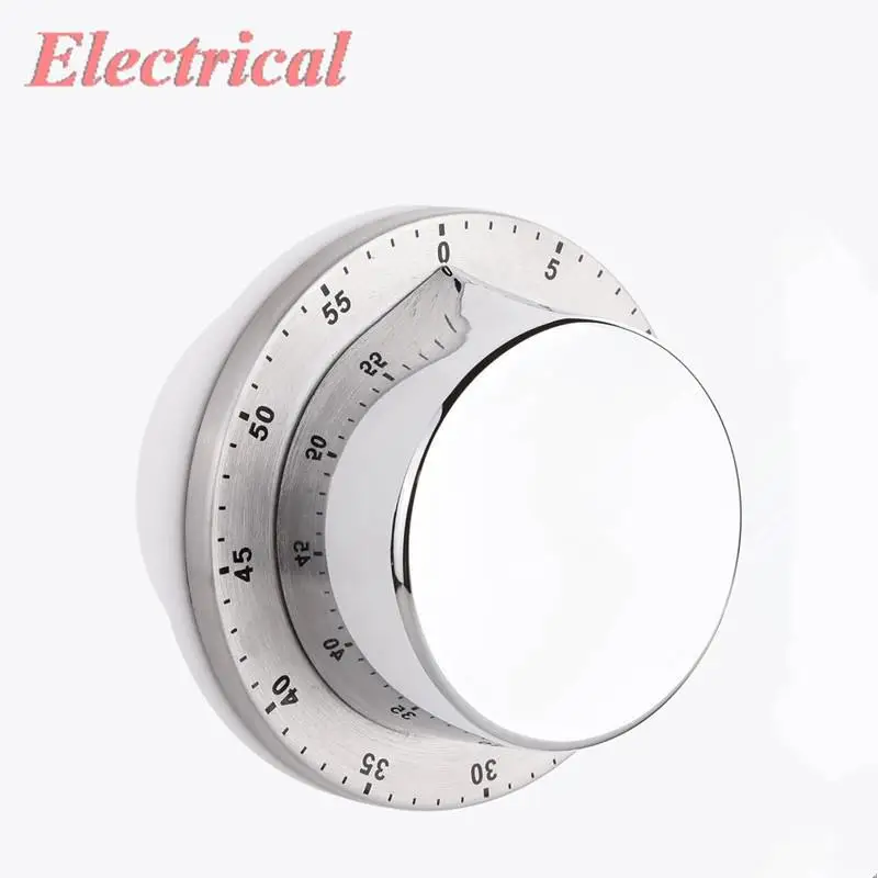 

1pc Stainless Steel Kitchen Timer Magnetic Base Manual Mechanical Cooking Timer Countdown Kitchen Timer With Scale 79mm x 79mm