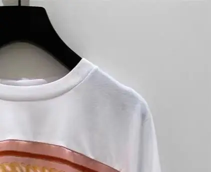 

Women T-Shirt Round Neck Slik Printed Lace Up Short Sleeves Loose Contrast Casual Spring 2023
