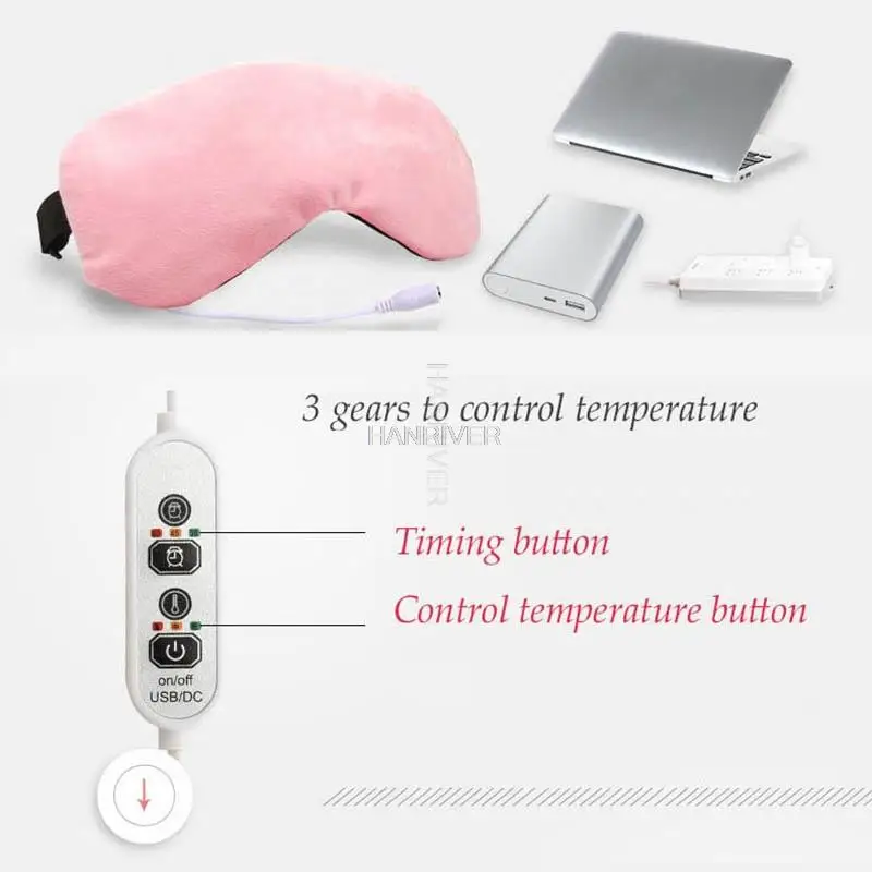 Фото Китайское прижигание, USB повязка на глаза, горячая пара, мокса, пластырь для глаз, регулируемая температура, затенение, инструмент для массажа глаз полыни №2