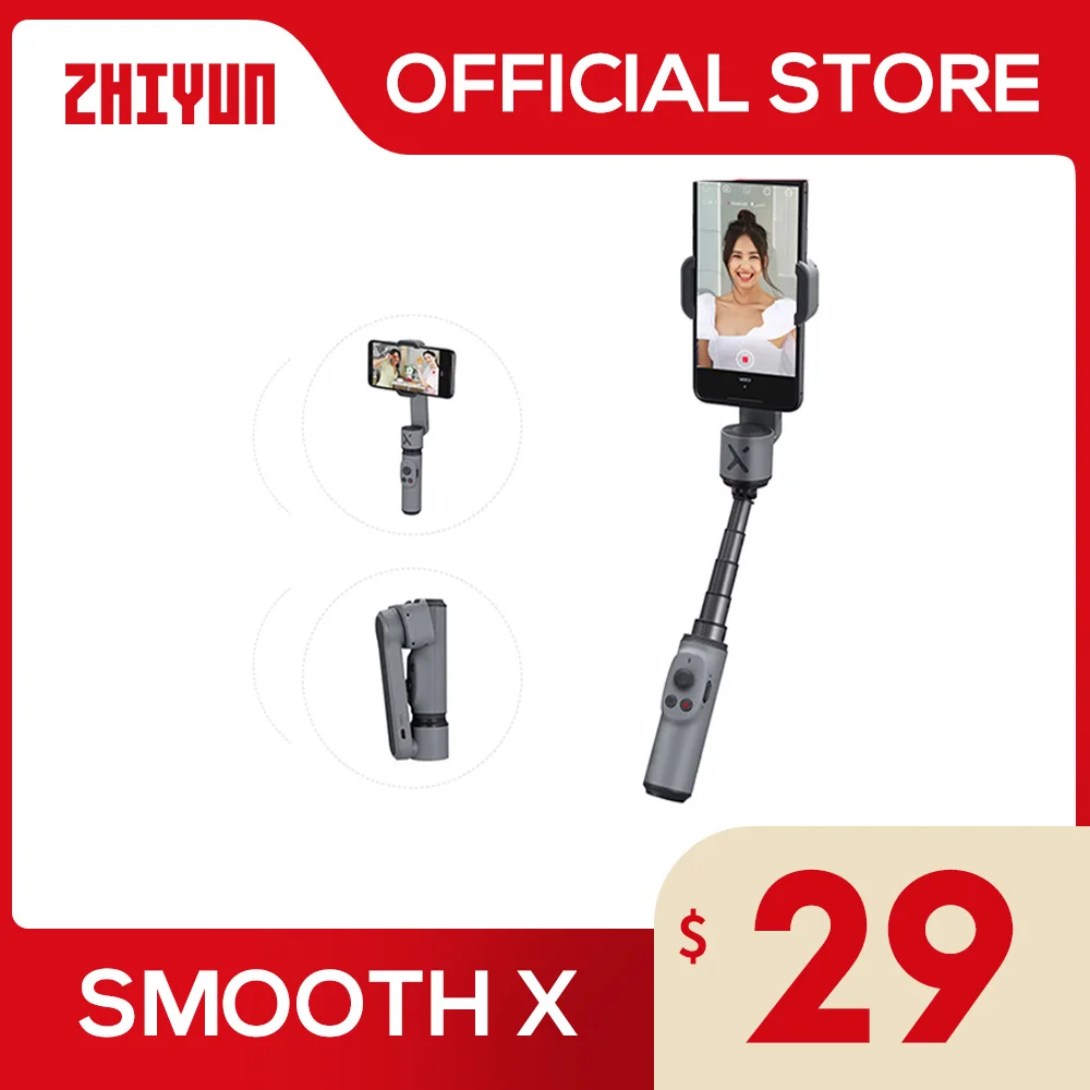

ZHIYUN SMOOTH X Ручной держатель для телефона официальный стабилизатор для селфи, палка для смартфонов iPhone, Xiaomi, Huawei, Redmi, Samsung