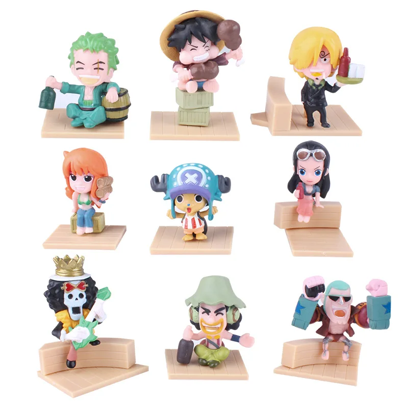 

9pcs/Set Anime One Piece Luffy Zoro PVC Action Figures Cute Sanji Nami Figure Toys Dolls Model Usopp Collection Toy Brinquedos