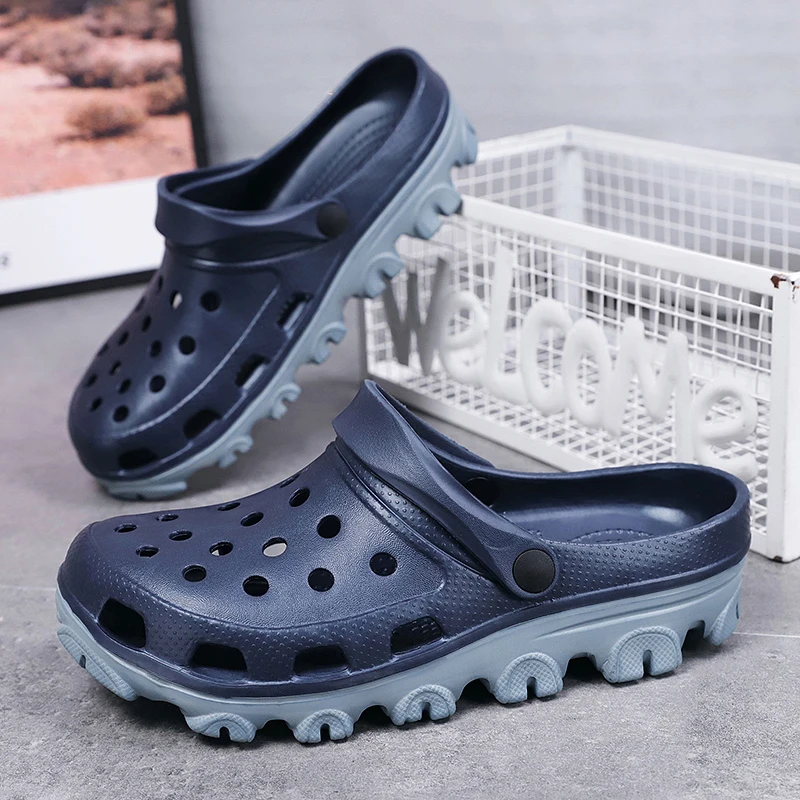 

Summer Rubber Sandals Men Clogs Garden Shoes Size Man Clog Beach Shoes Big Wide Foot Zapatos Hombre Sandals for Men