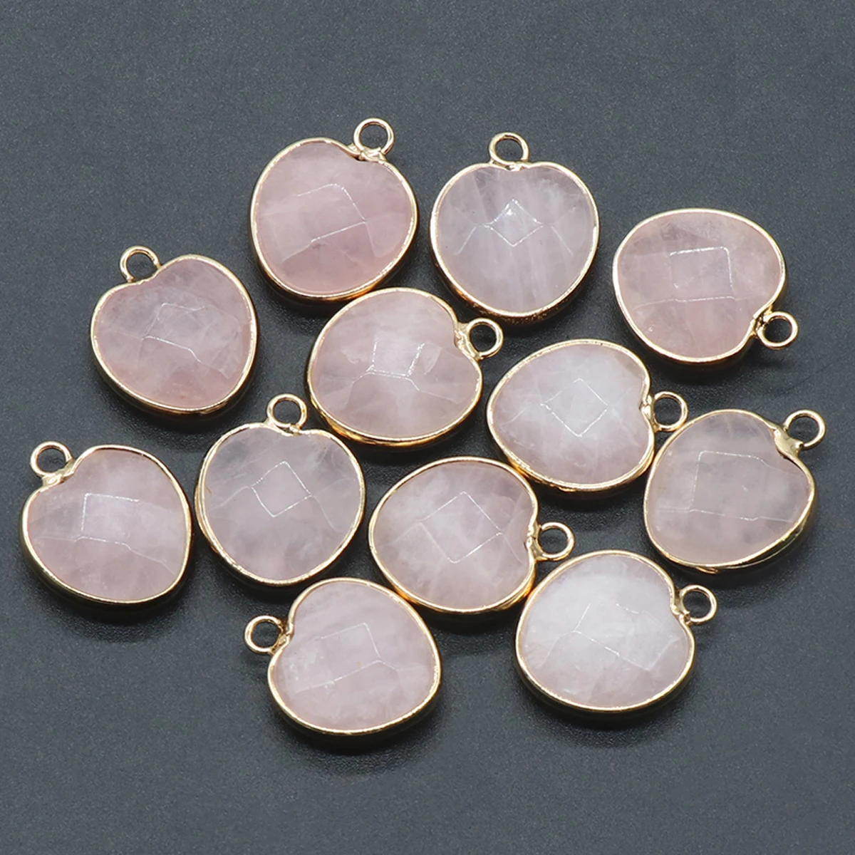 

Natural Stone Pendants Gold Plated Heart Turquoises Quartz for Jewelry Making Diy Women Necklace Earrings Gifts