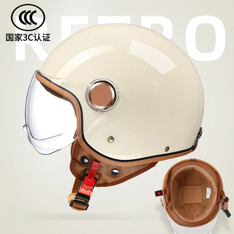 Motorcycle Winter Goods Retro Caps Null Safety Men's Motorcycle Equipment Helmet for Electric Scooter MOPED Cafe Racer Vespino