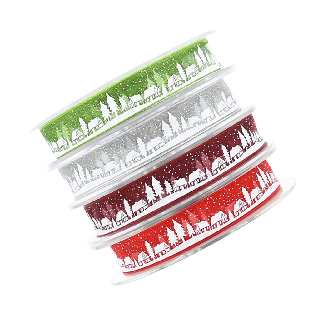 

Ribbon Christmas Decoration Gift Wrapping Roll Packing Party Craft Diy Burlap Wrap Wreaths Ornaments Polyester Tree Rope Wired