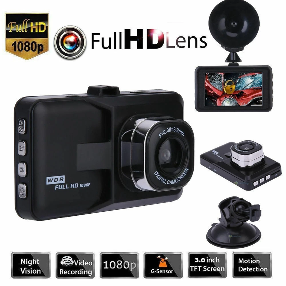 

Portable HD 1080P Car Vehicle Video Dash Cam Recorder Camera DVR HDMI G-sensor Function IPS Screen Car Night Vision Tachograph