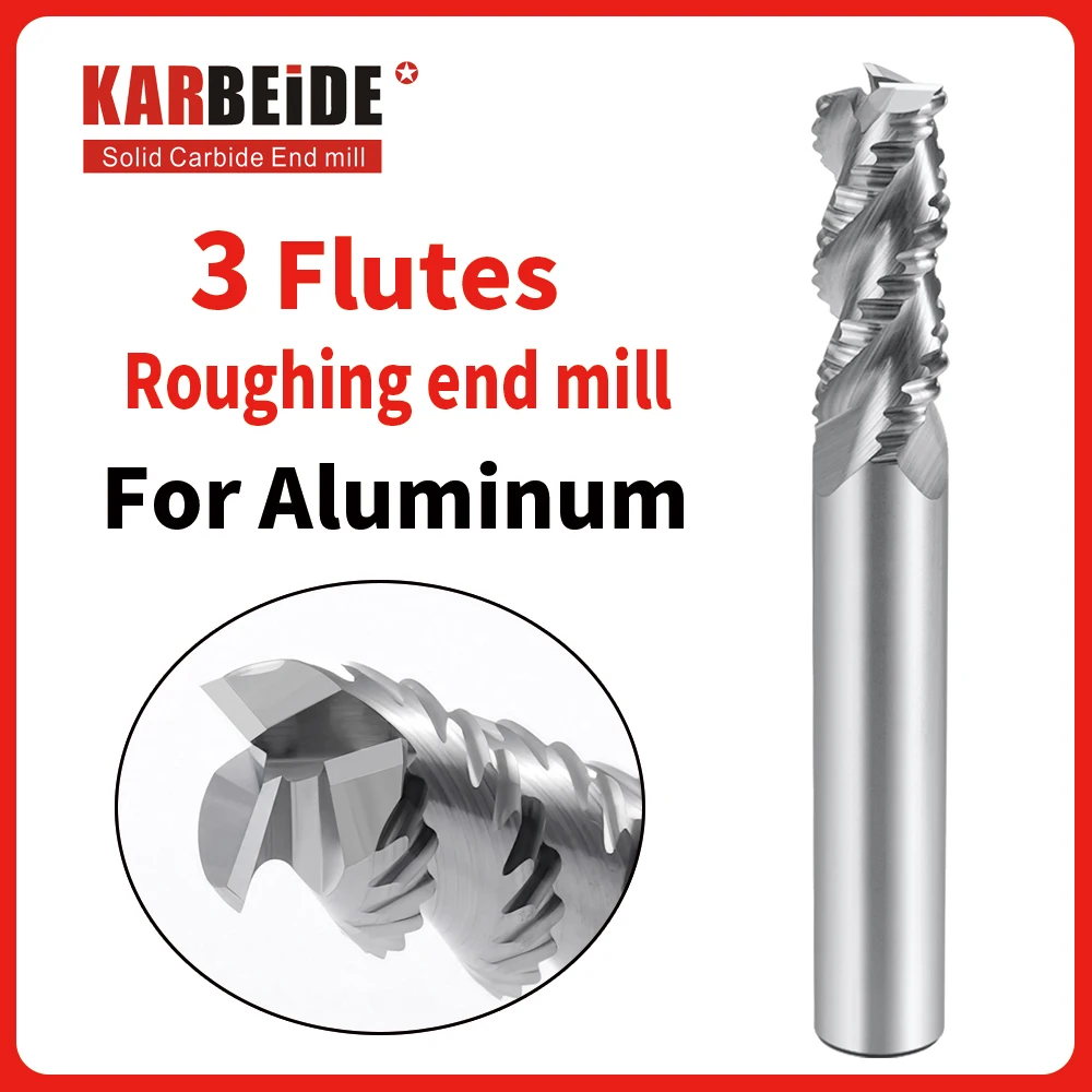KARBEIDE BD550 Твердосплавные черновые концевые фрезы с 3 канавками Высокоэффективная прорезка с ЧПУ для фрезерования алюминия