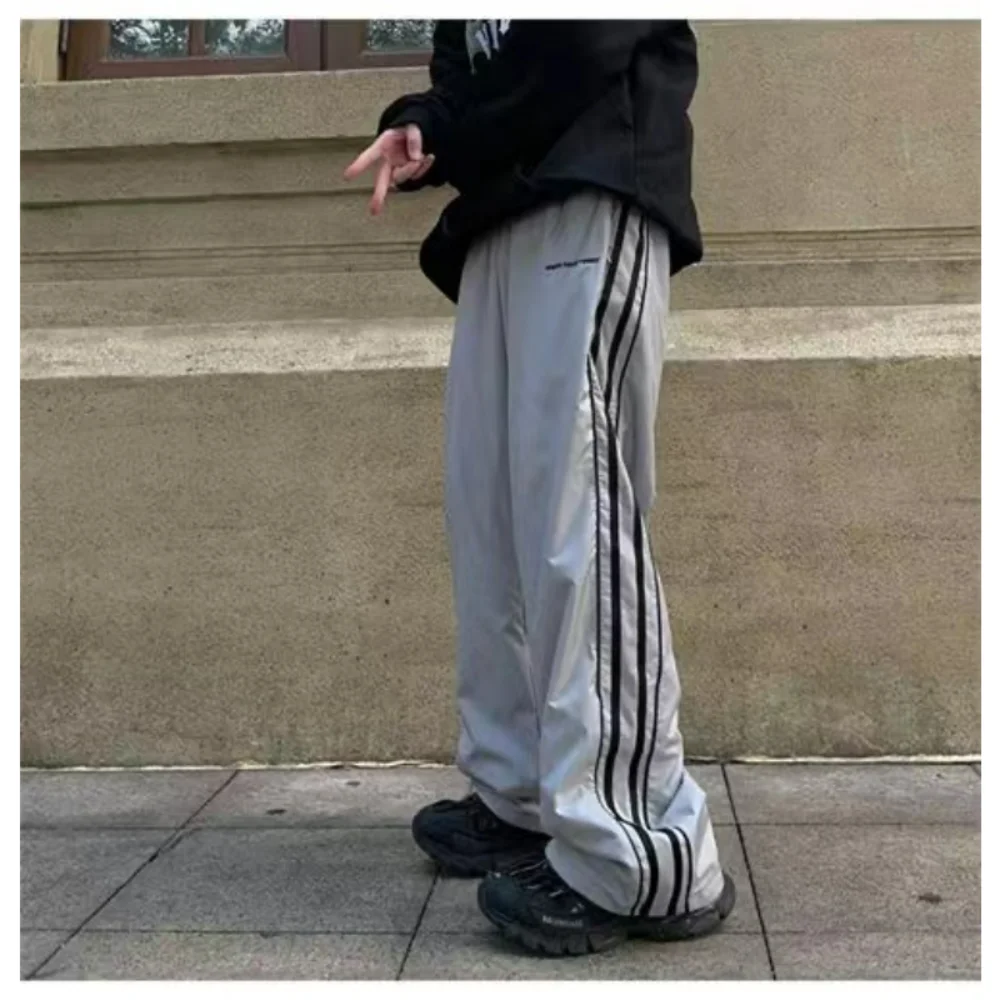 

2023 spring new American retro trend ins style sports trousers men's high street loose wild casual Y2K couple mopping trousers