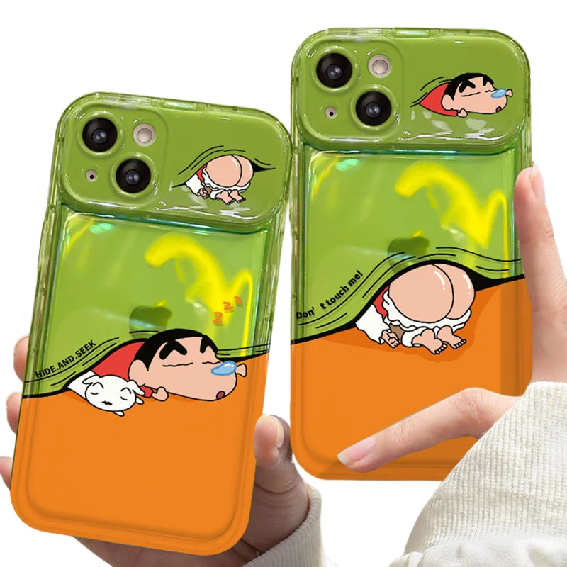 

New Anime Kawaii Crayon Shinchan Phone Case for IPhone 14 13 12 11 Girl Cartoon IPhone X XR XsMax Silica Gel Protective Case