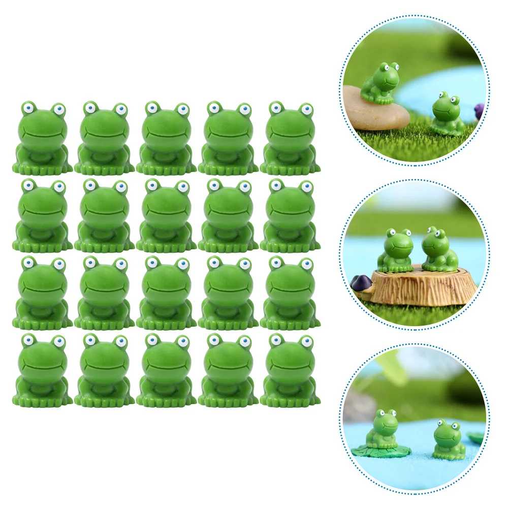 

30 Pcs Frog Little Ornament Mini Resin Figurines DIY Terrarium Accessories Miniature Frogs Tiny Sculptures &