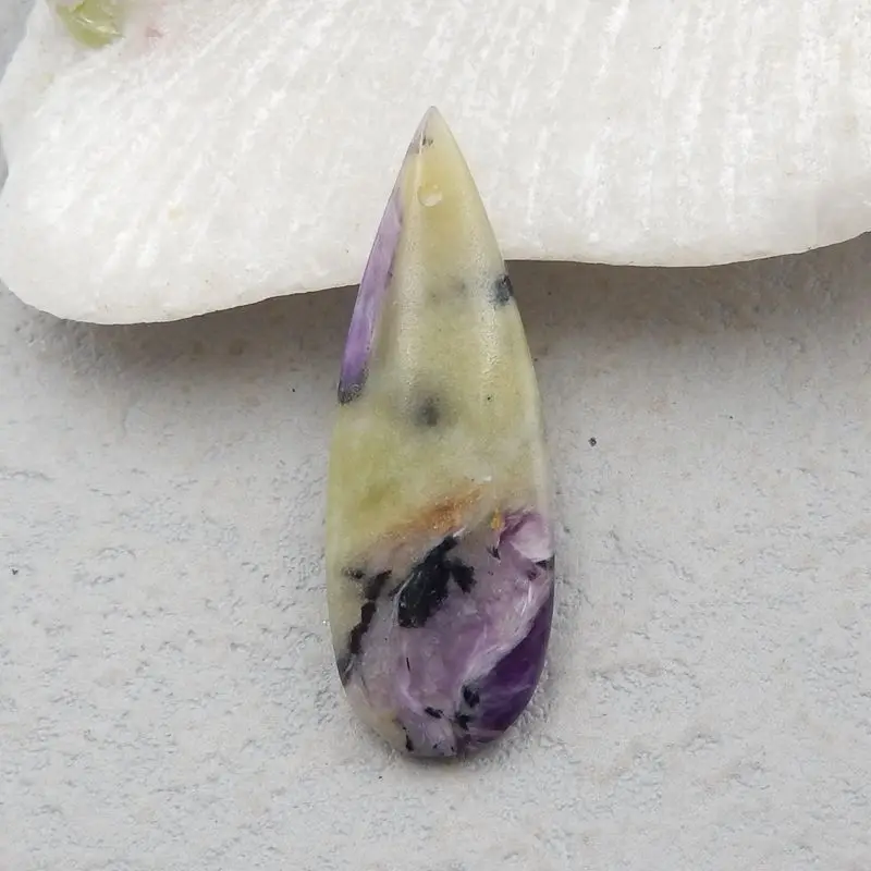 Распродажа 1 шт. подвеска из натурального камня Charoite с передним отверстием для