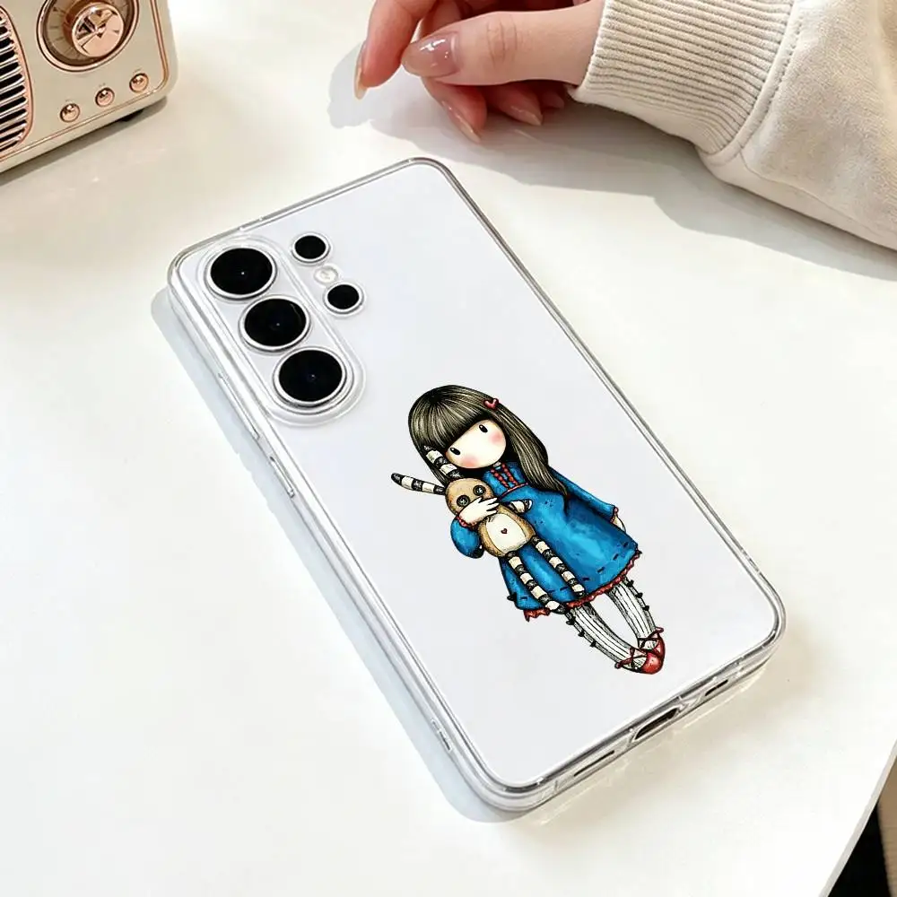 Фото Милый прозрачный чехол S-Santoro G-Gorjuss для телефонов Samsung S25, S24, S21, S22, S23, S30, Ultra, S20, Plus, Fe №3