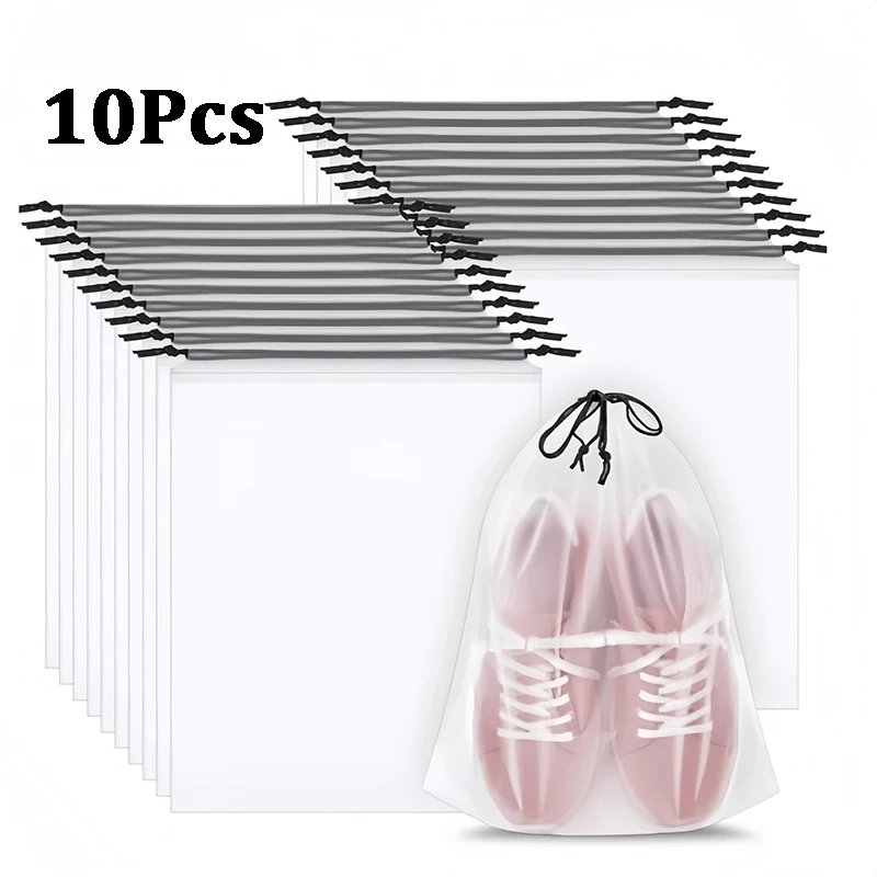 

Большие Прозрачные Дорожные Мешки Для Обуви С Веревкой, Портативные Сумки Для Хранения Обуви Для Мужчин И Женщин