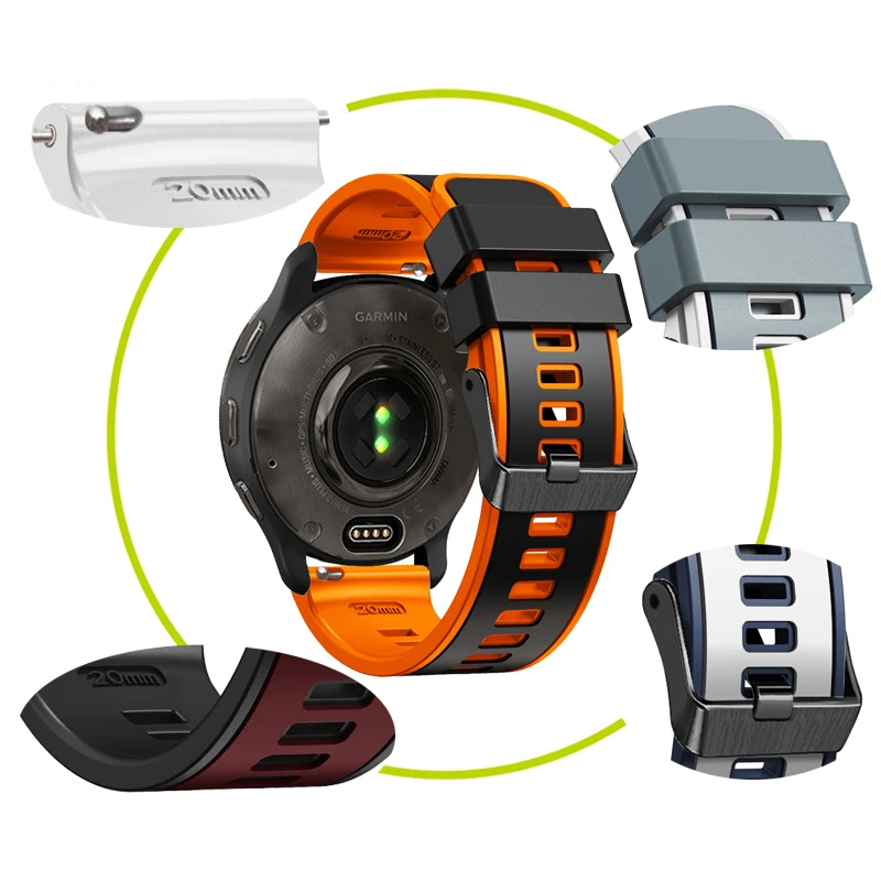 Силиконовый ремешок 20 мм для Samsung Galaxy Watch Active 2 40 44 ремешок-браслет 42 мм/Watch 3 41 мм/Gear