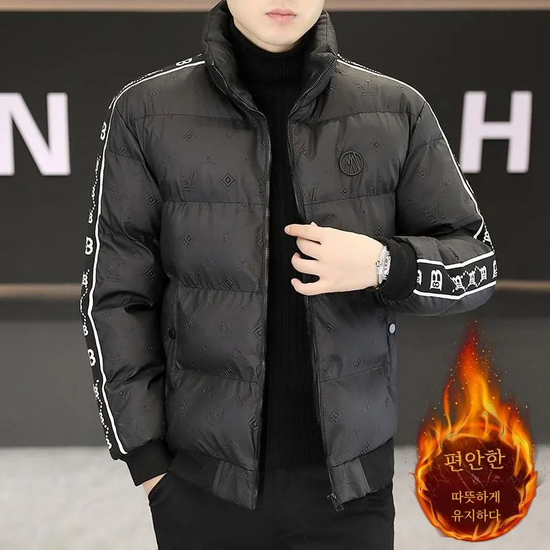 Зимнее пальто с хлопковой подкладкой и воротником-стойкой мужское Pu Shuai