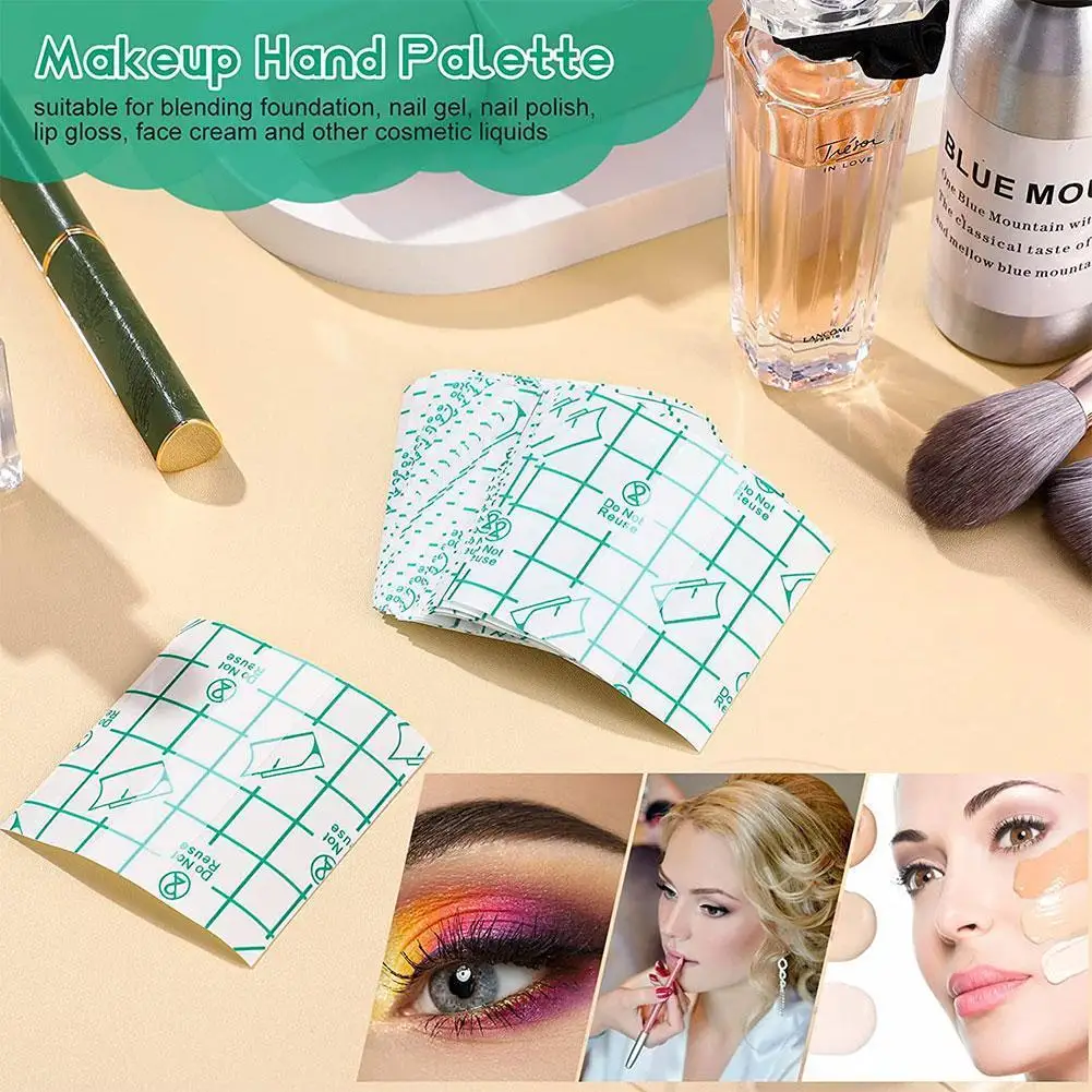 

100pcs Makeup Hand Palettes Makeup Color Palette Cosmetic Tool Medical Waterproof Pu Accessories Sticker Film S4v6