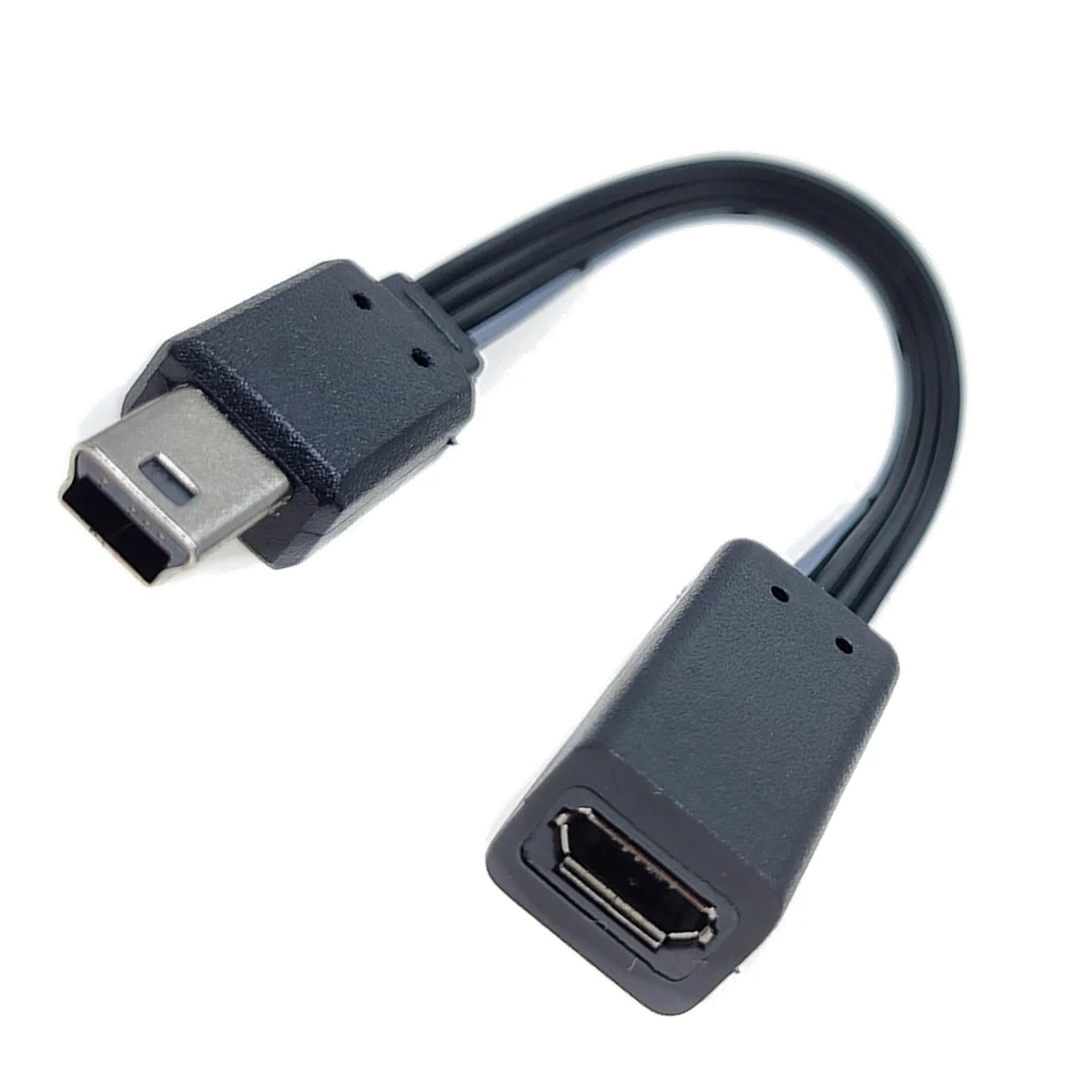 

1PC New Black Micro USB Female to Mini USB Male Adapter Charger Converter Adapter V3 to V8 adapter 10CM 20CM