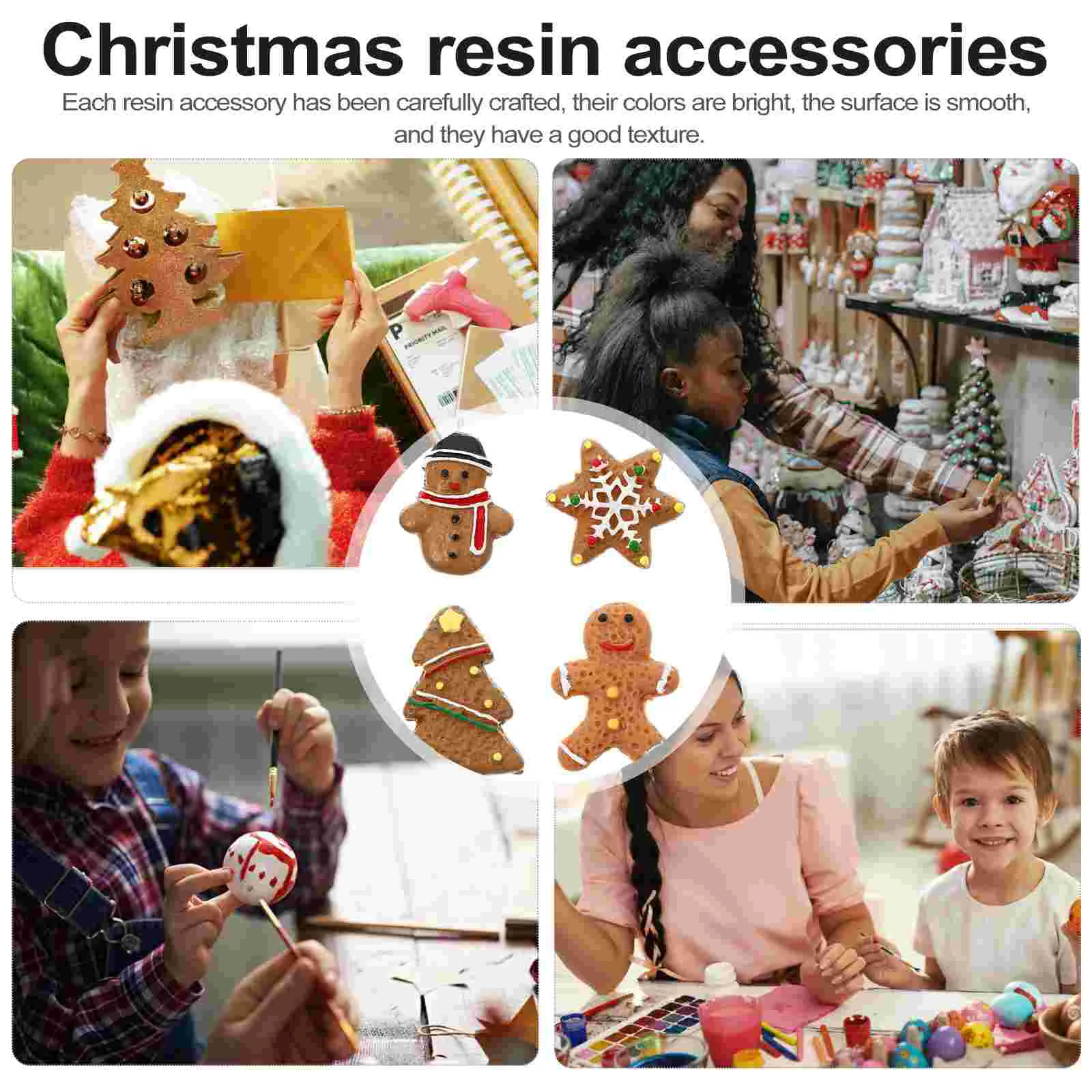 

Christmas Jewelry Pendant Stylish Fashion Pretty Lovely Mini Resin Pendant Christmas DIY Hanging Pendant(Random Patterns)