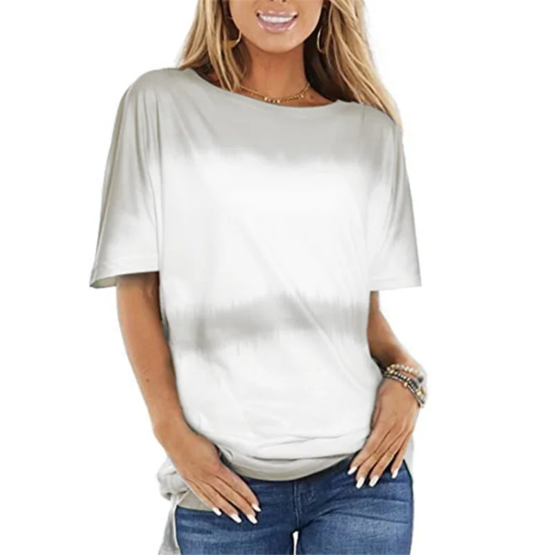 

2022 Short Sleeve T-shirts Women Tie-dye O-neck Tees Teens Womens Harajuku High Street Ulzzang Tops