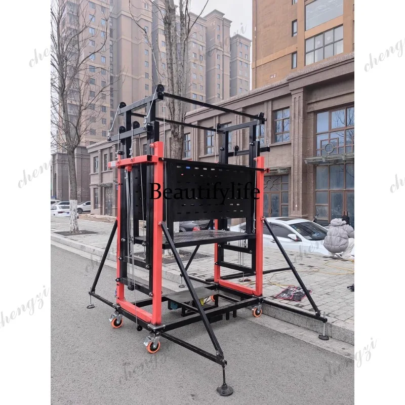 Фото Мобильная складная электрическая подъемная платформа 81 Mobile Foldable Electric Scaffolding Lift Platform 500KG 3M 5M 8M для внутренних и наружных работ, декоративно-отделочных и строительных работ №5