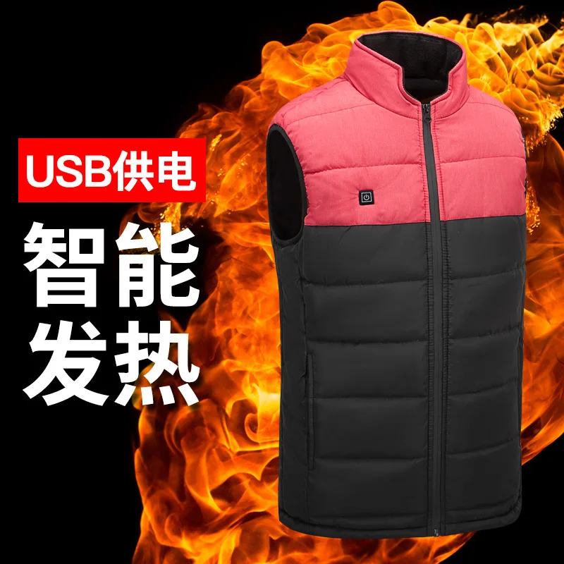 winter Two-zone smart heating vest for men and women winter charging vest jacket constant temperature cotton coat men's