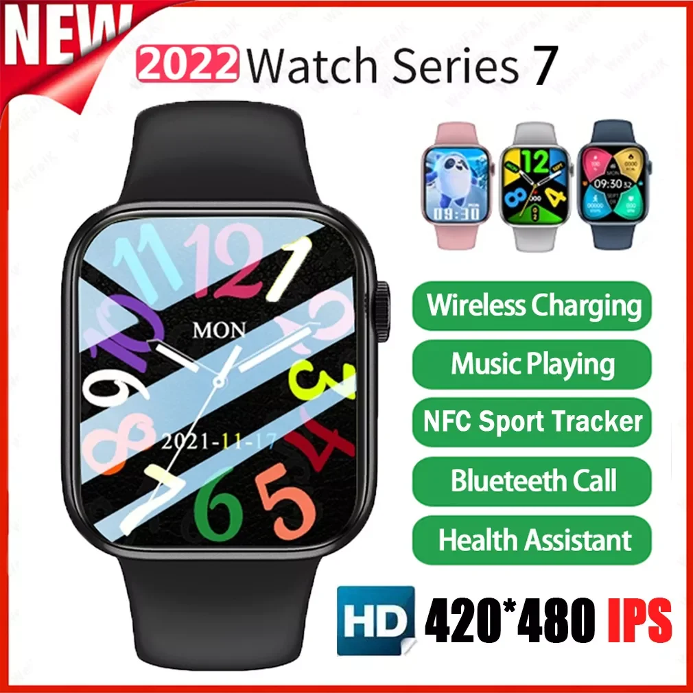 

NEW2023 Serie 7 Smart Watch NFC Payment Whatsapp Message Wristwatch Women Hot Smartwatch Men for Xiaomi Apple Watch IWO 14 HW67
