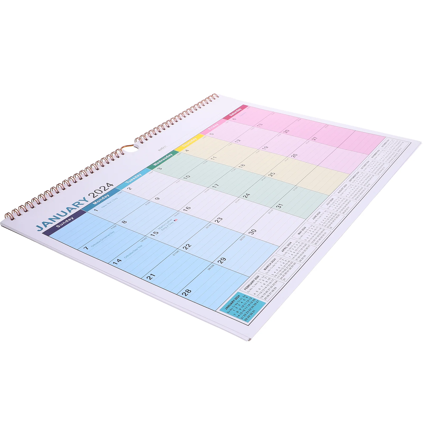 

English Calendar 2024-2025 Wall Calendar Total 18 Months Hanging Calendar