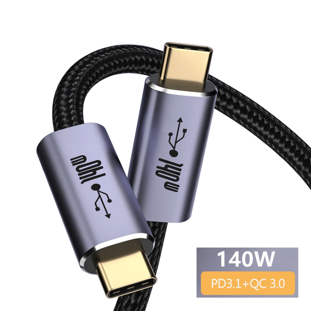 

Кабель USB Type-C на USB C 3,1 Gen2 10 Гбит/с Тип C PD 140 Вт 5A QC3.0, кабель для быстрой зарядки для MacBook Pro 4k 60 Гц, кабель с оплеткой для видео