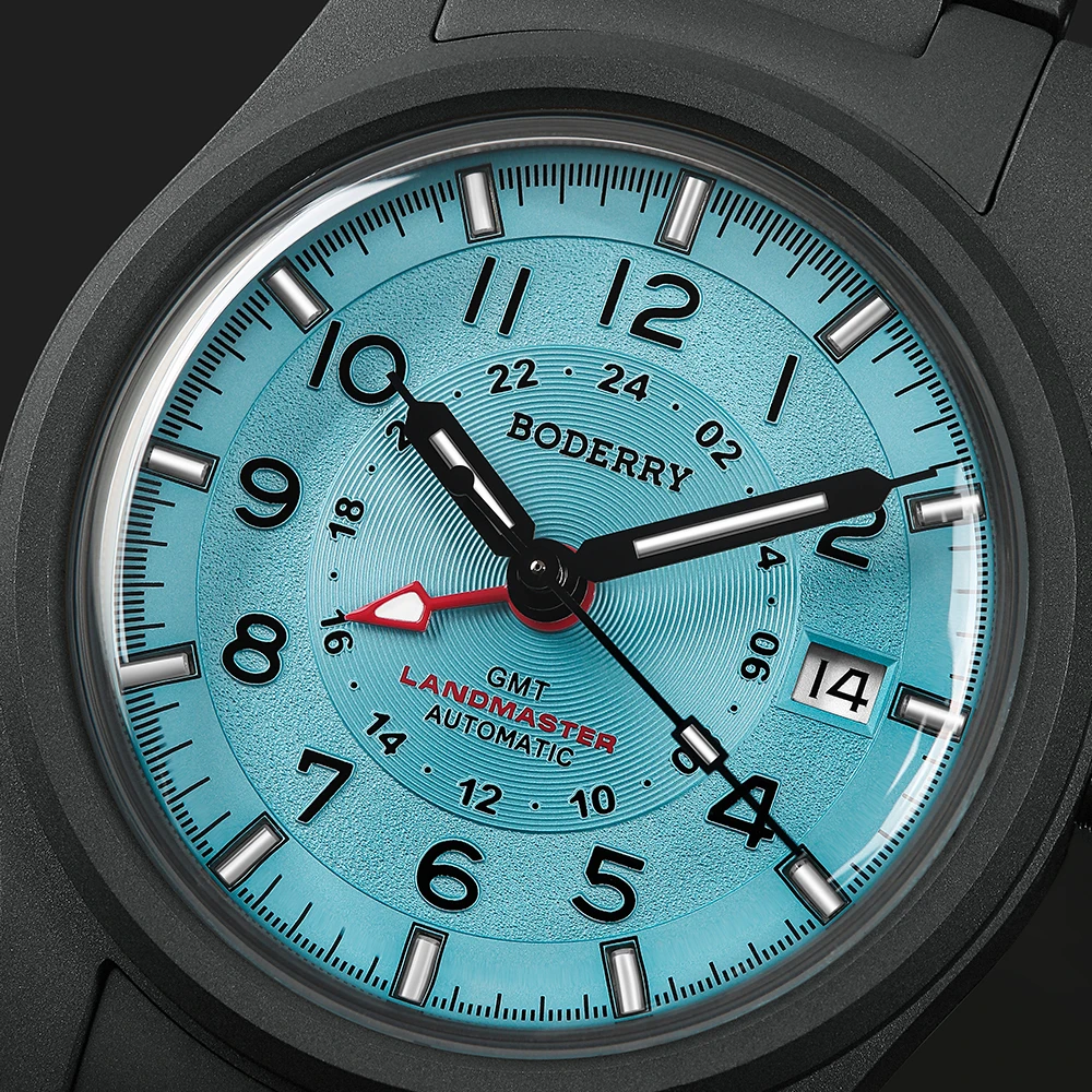 Фото Boderry LANDMASTER GMT полевые часы для мужчин титановые автоматические спортивные наручные часы для дайвинга 100 м водонепроницаемые №3