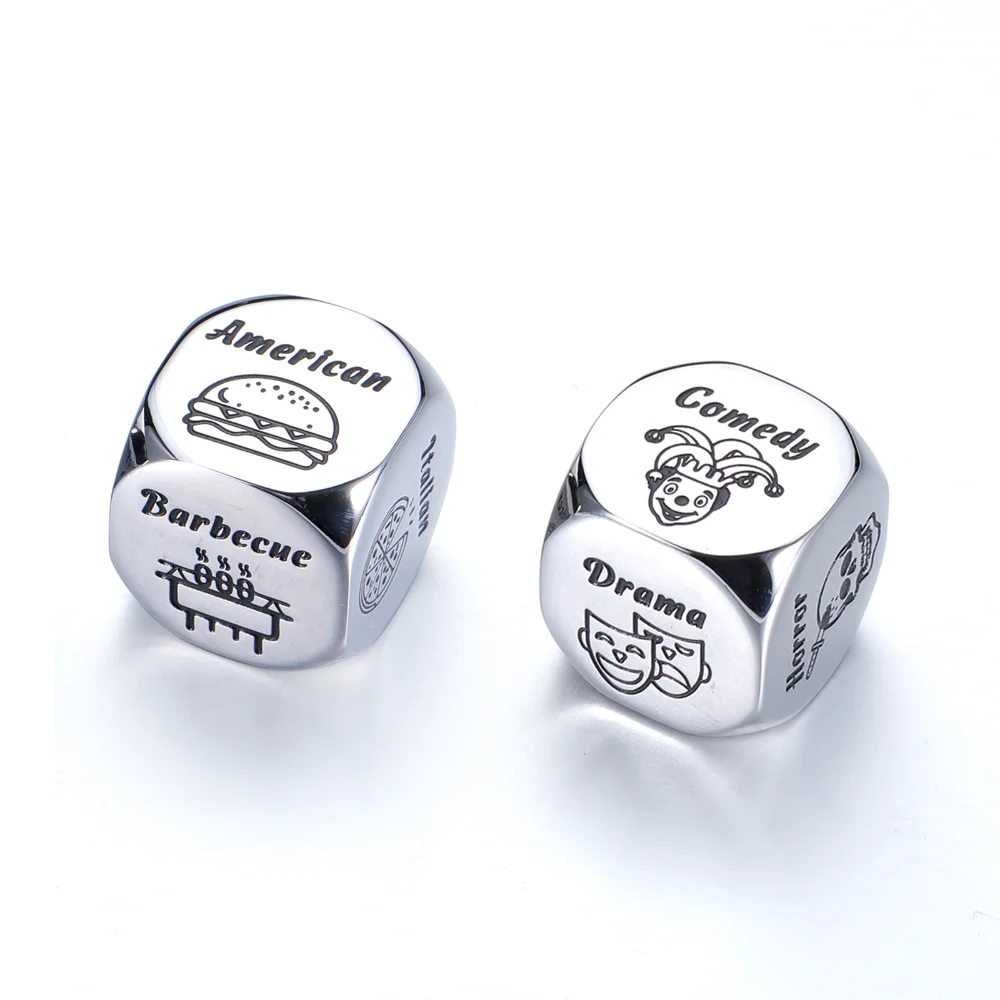 

2Pcs Dinner And Movie Decider Dice Movie Lover Decision Maker For Husband Wife Dinner Movie Date Night Prediction Decisions Dice