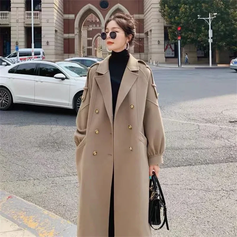 

Wool jacket Women's Long Autumn and Winter 2022 New Western Style Temperament Thick Woolen Atmospheric Coat