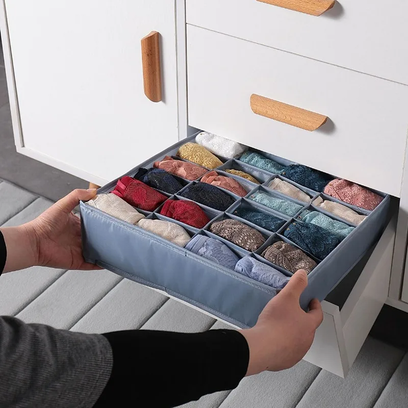 

Foldable Home Cabinet Divider Storage Box, Underwear Socks Shorts Bra Closet Organizer Drawer Box