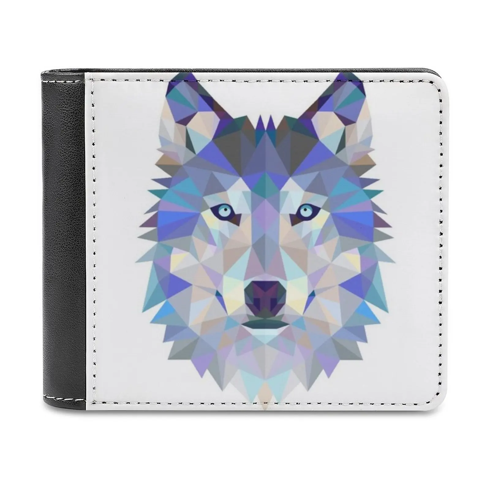 

Кожаный кошелек с геометрическим рисунком волка