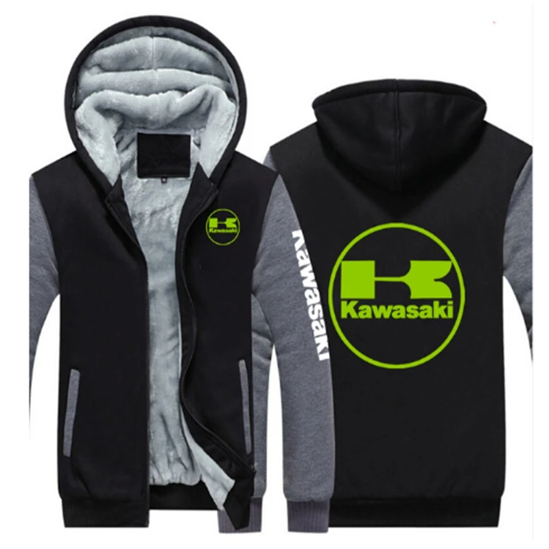 

New Mens Casual Hoodie Winter Jacket 2022 Kawasaki Brand Print Hight Quality Autumn Camo Hooded Windbreaker Coat Male Outwear