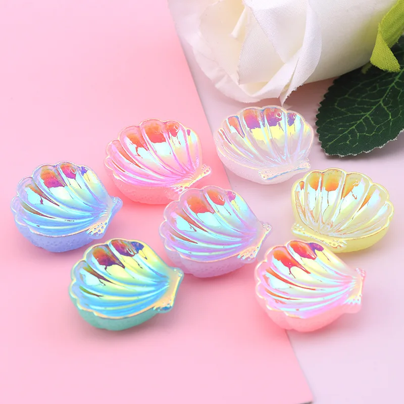

10 шт. Новинка AB блестящая ракушка кабошон с плоским основанием художественное украшение подвеска Крафта Красочные Блестки Морская ракушка украшения