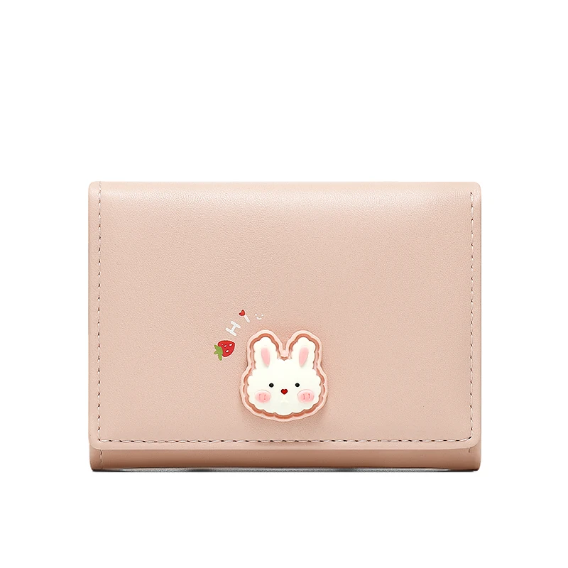 

New ins mini personality cute leather wallet Korean version women's short small tri-fold women wallet