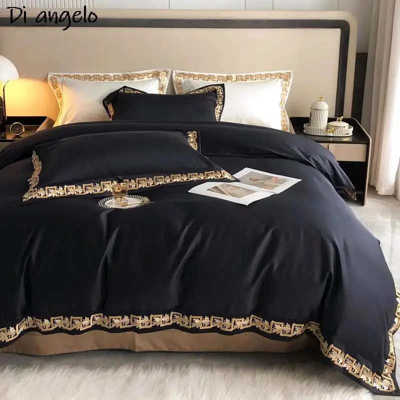 

Комплект постельного белья из египетского хлопка с вышивкой, 1000TC