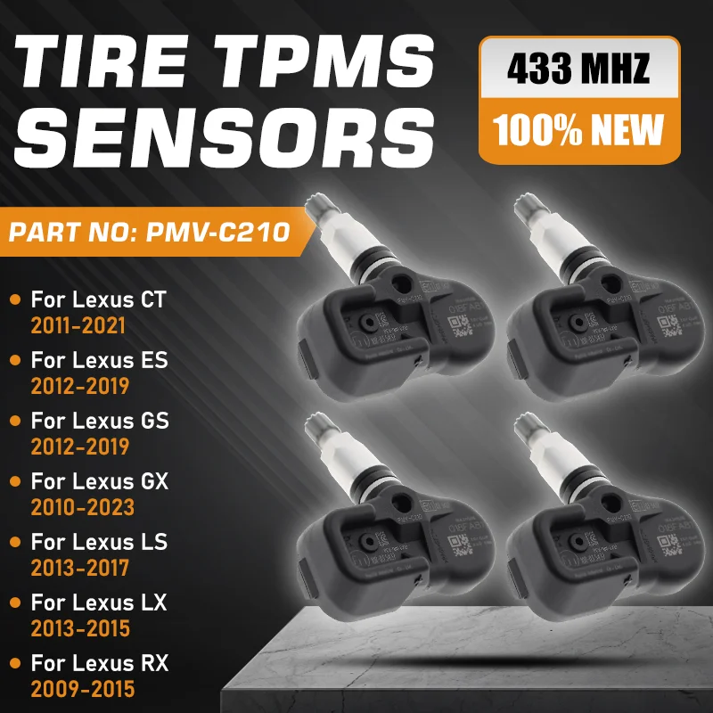 Фото Датчик давления в автомобильных шинах TPMS для Lexus CT ES GS GX IS LC LS LX NX RC RX 2010-2023 PMV-C210 42607-30070 42607-02021 433 МГц №1