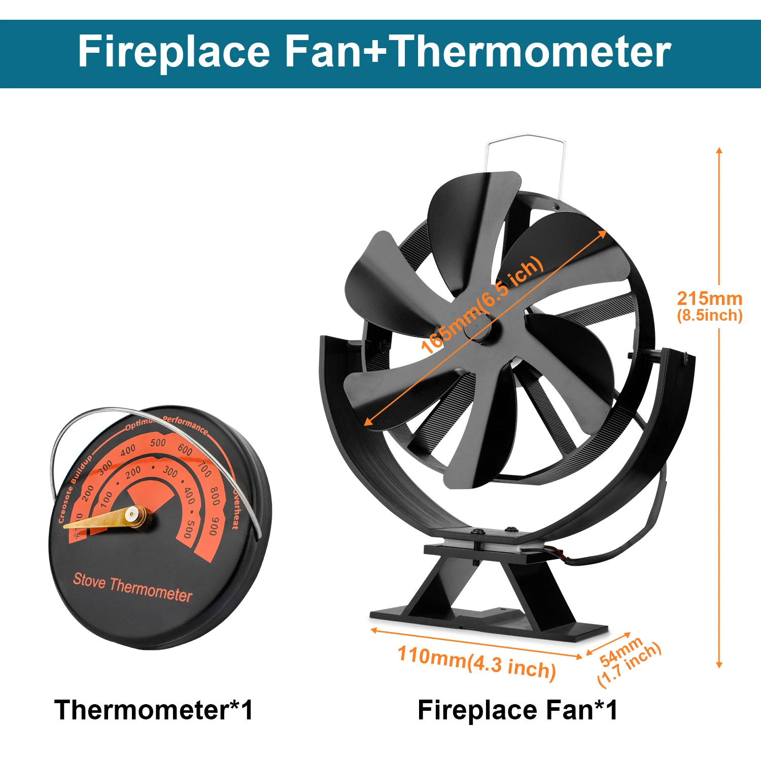 

6 лезвий Φ вращение на 360 ° вентилятор для печи, работающий от тепловой энергии деревянная горелка, эко-вентилятор, тихий вентилятор для печки, эффективное распределение тепла
