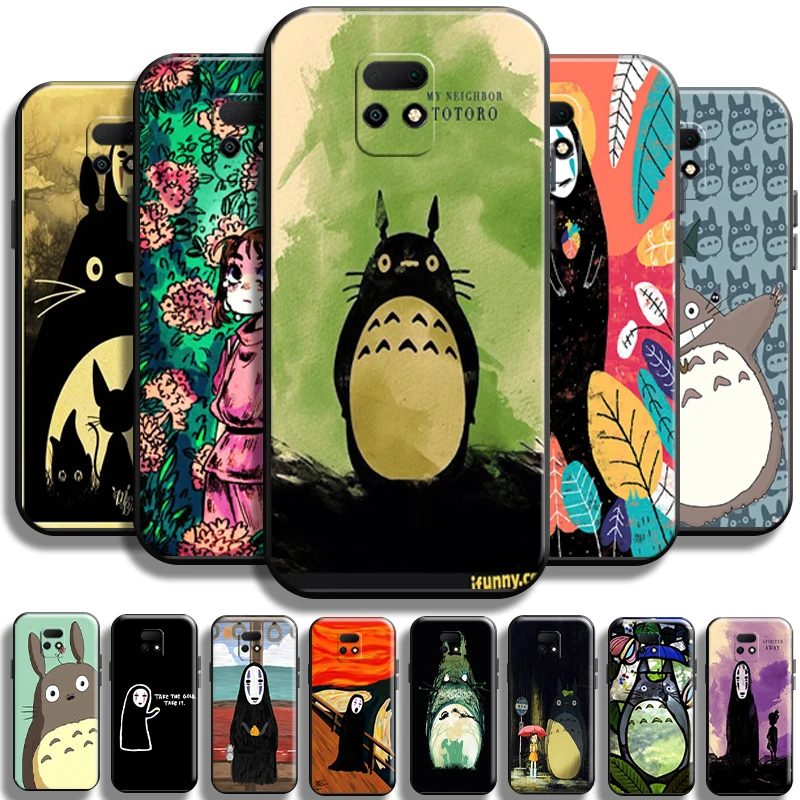 

Totoro Miyazaki Anime No Face For Xiaomi Redmi 10X Pro 5G 10X 4G Black Carcasa Full Protection Funda Shockproof Coque Cover