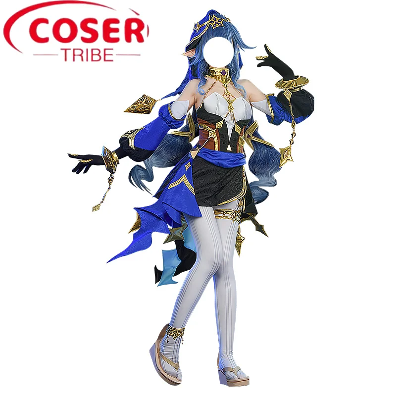 

COSER TRIBE Anime Game Genshin Impact Layla Halloween Carnival Role CosPlay Costume Complete SetBonanus