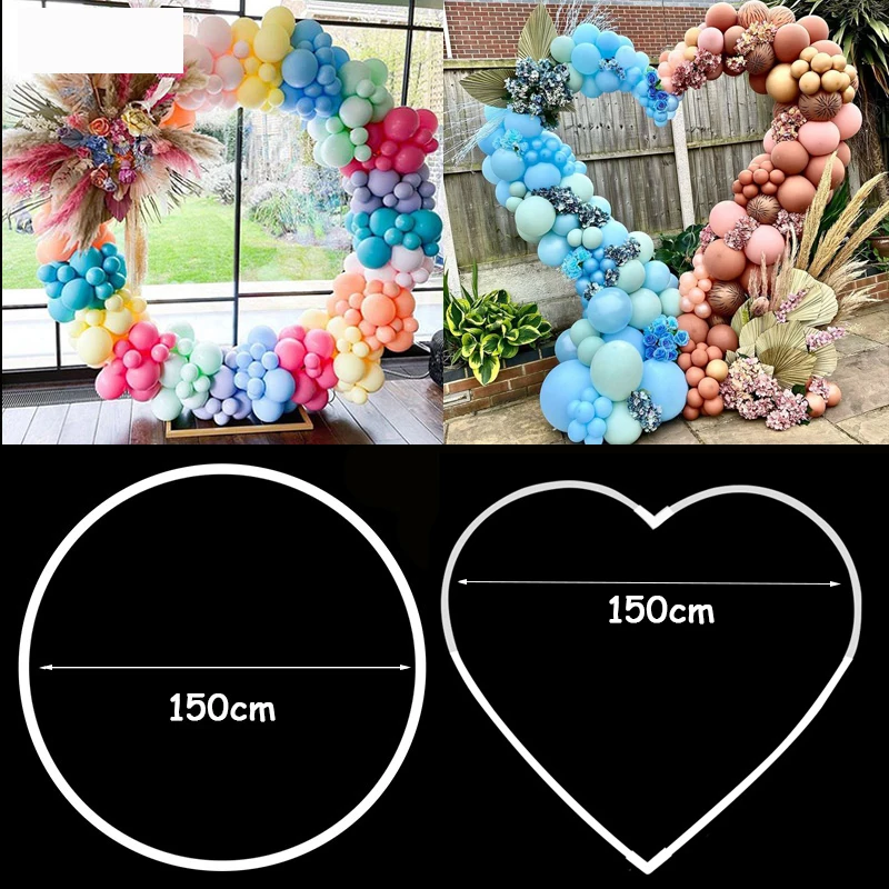 

150cm Heart Round Circle Balloon Arch Frame Stand Holder Balloon Arch Wreath Wedding Birthday Party Backdrop Decor Baby Shower