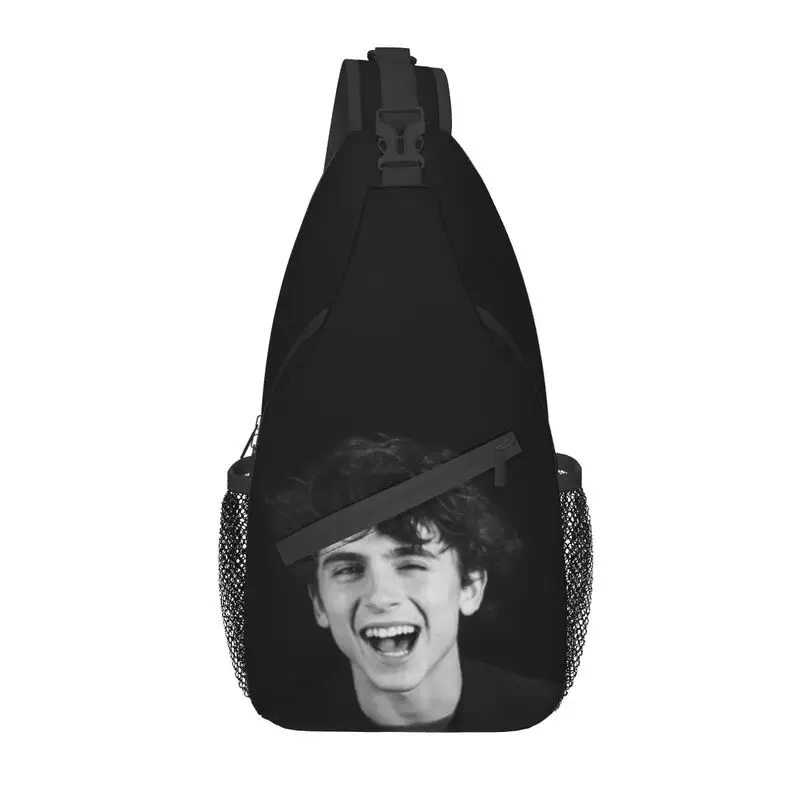 

Cute Timothee Chalamet Smile Sling Crossbody Backpack Men Custom Shoulder Chest Bag for Cycling Camping Daypack
