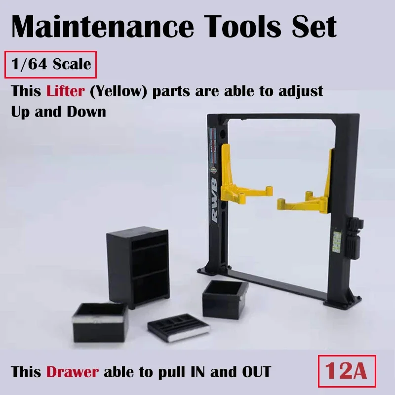 Набор инструментов для обслуживания гаража Diorama 1/64 литая под давлением модель